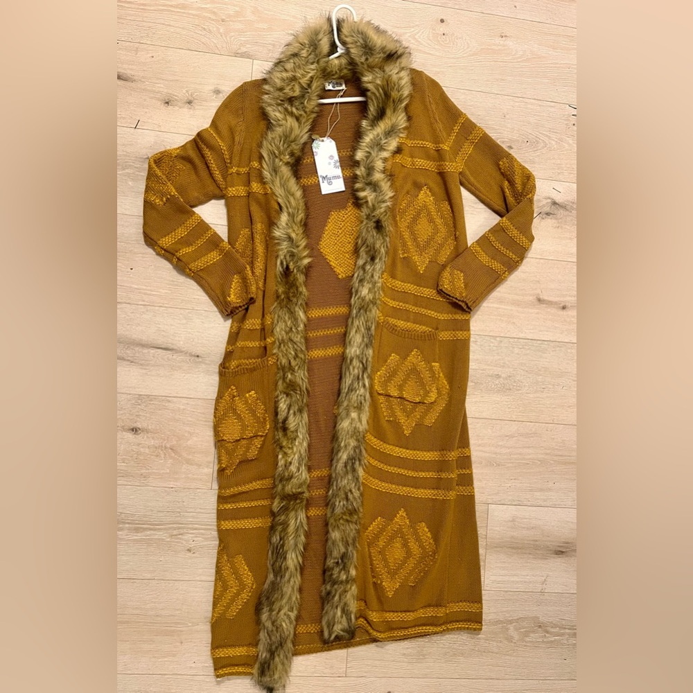 Show Me Your Mumu Langston Cardigan with Faux Fur Trim